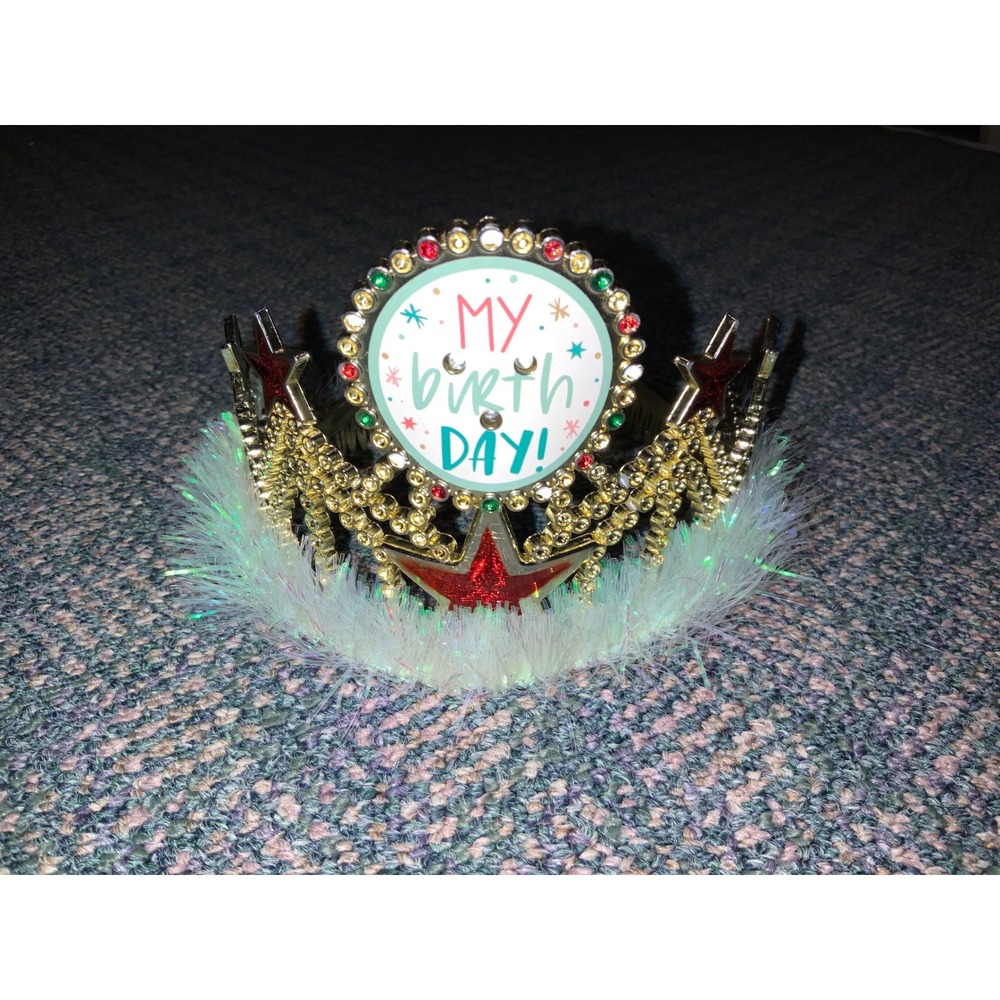 Kids Birthday Tiara Crown Headband Light‎ Up Rhinestones Star Party Accessory